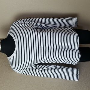 Elizabeth and James Black White Striped Sweatshirt
